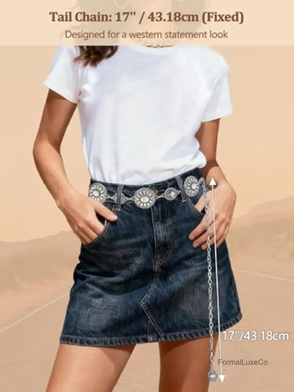 Rhinestone Western Waist Chain Belt Gold Metal Pink Crystal Bling Concho